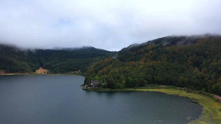 Sonbaharda Abant Gölü Havadan Görüntülendi