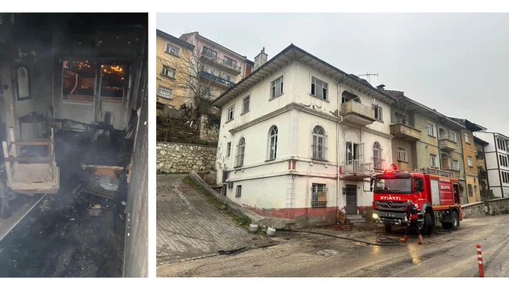 Tarihi bina alevlerden kurtarıldı