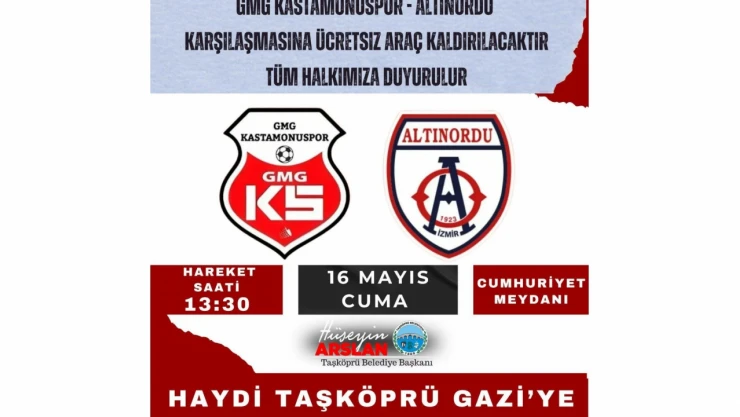 Taşköprü Belediyesi'nden Kastamonuspor'a Taraftar Desteği