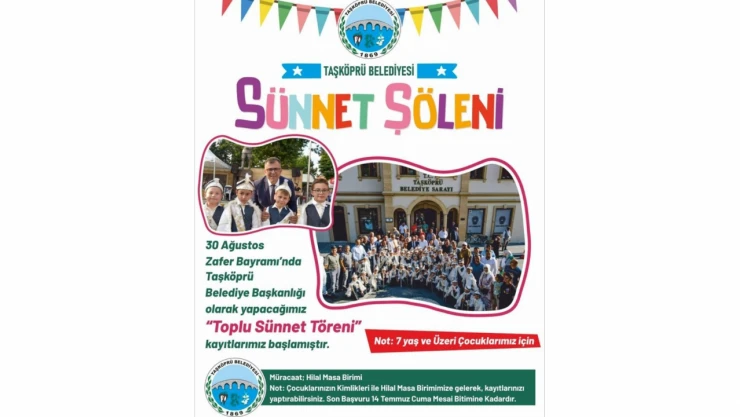 Taşköprü'de Toplu Sünnet Şöleni düzenlenecek