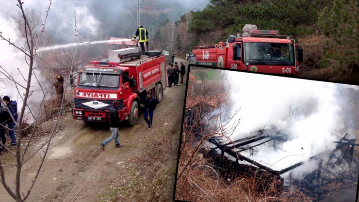 Taşköprü'de çıkan yangında 1 ev kül oldu