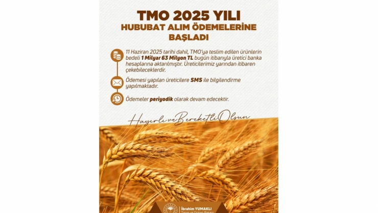 TMO, Hububat Alım Ödemelerine Başladı