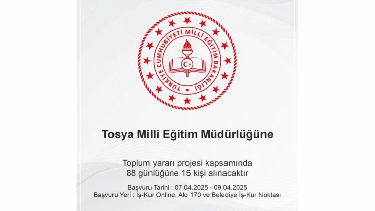 Tosya'da Personel Alınacak