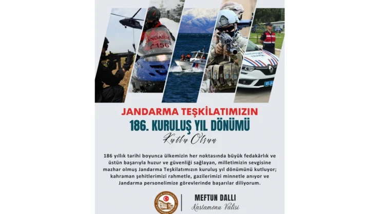 Vali Dallı Jandarma Teşkilatının Kuruluş Yılını Kutladı