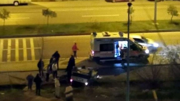 Araç Kanala Düştü: 1 Yaralı