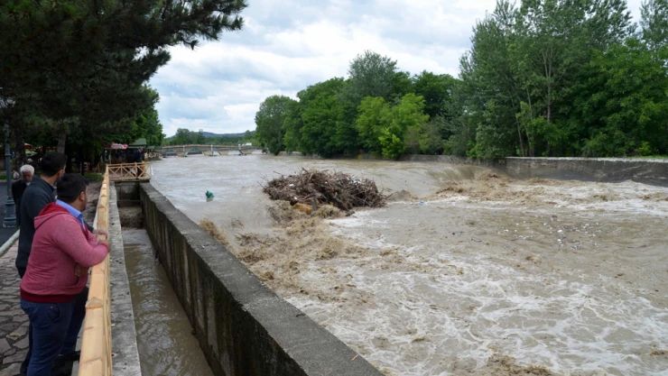 Yağmur suları Taşköprü'de sele neden oldu