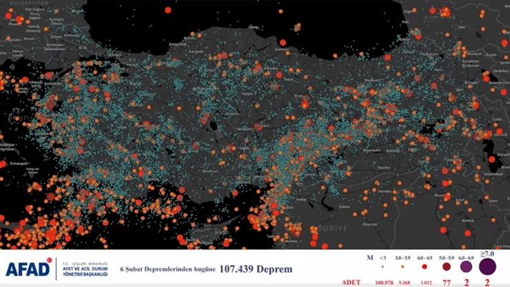 Yaklaşık 110 Bin Deprem Meydana Geldi