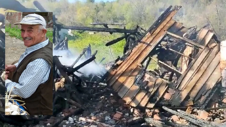 Yangında ölen adam toprağa verildi