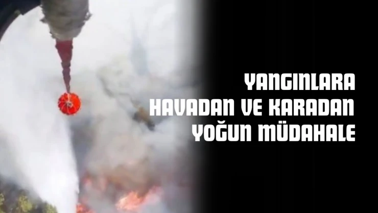 Yangınlara Havadan ve Karadan Yoğun Müdahale