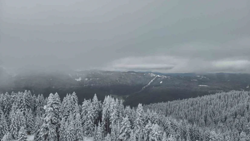 Karla Kaplanan Ilgaz Dağı Havadan Görüntülendi