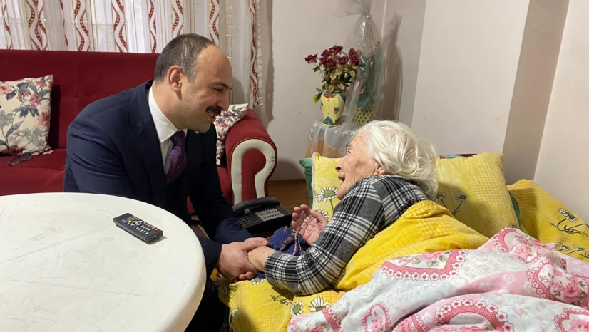 Kaymakam Şahin'den, 114 Yaşındaki Fatime Bilen'e Ziyaret