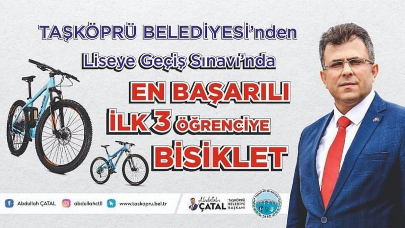 LGS'de ilk 3'e giren öğrencilere bisiklet hediye