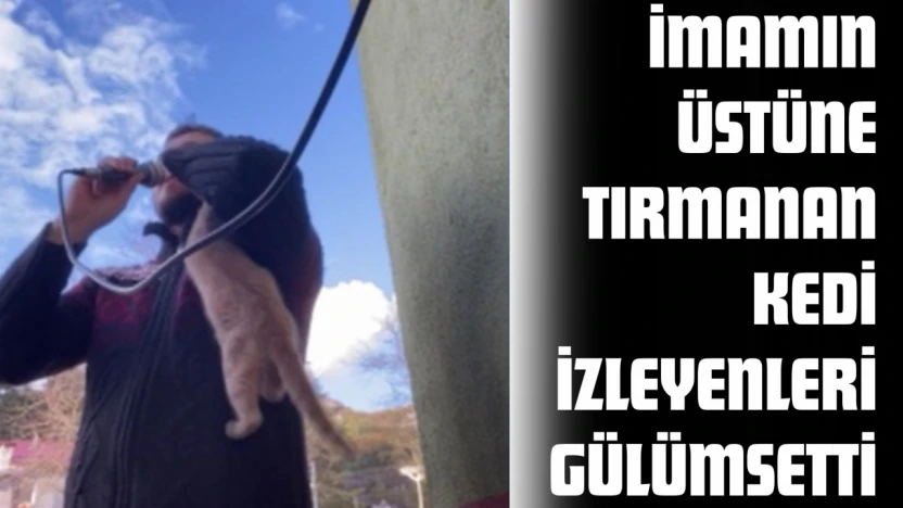 Ezan Okuyan İmamın Üzerine Tırmanan Kedi İzleyenleri Gülümsetti