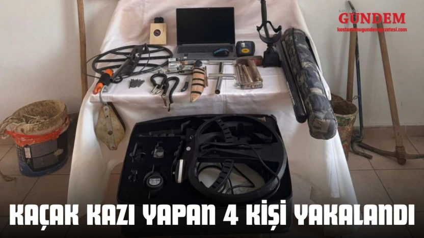 Kaçak Kazı Yapan 4 Kişi Yakalandı