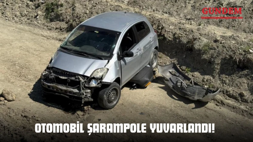 Otomobil Şarampole Yuvarlandı!