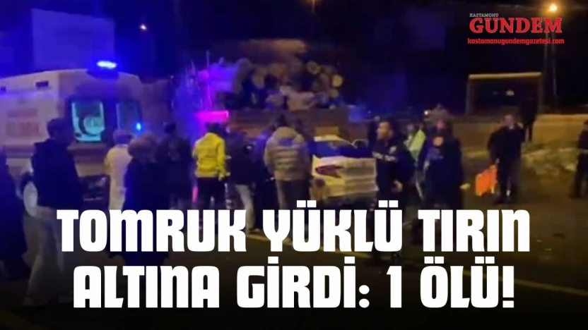 Tomruk Yüklü Tırın Altına Girdi: 1 Ölü!