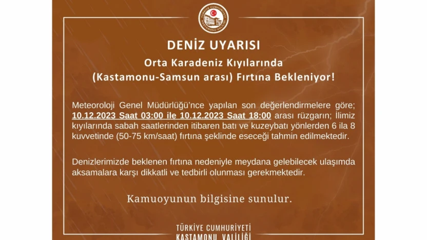 Valilik Uyardı, Fırtına Geri Geliyor