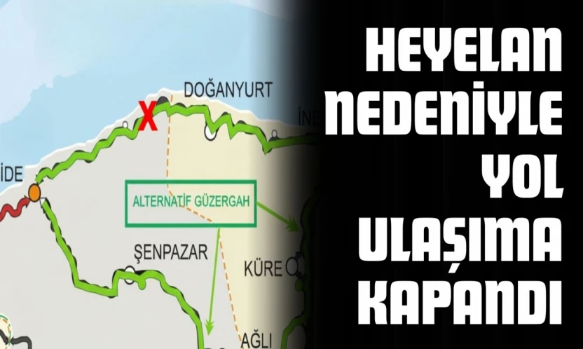 Heyelan Nedeniyle Yol Ulaşıma Kapandı