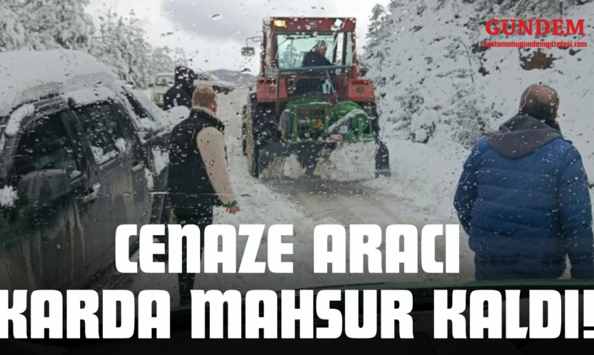 Cenaze Aracı Karda Mahsur Kaldı