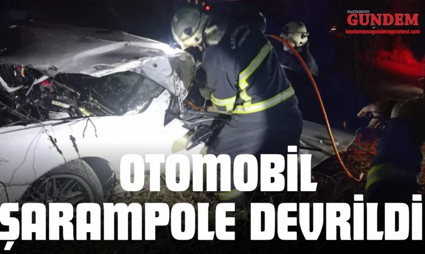 Otomobil Şarampole Devrildi: 4 Yaralı!